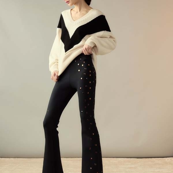 Nwt Cynthia Rowley Stylish Bonded Studded Pants Size 0